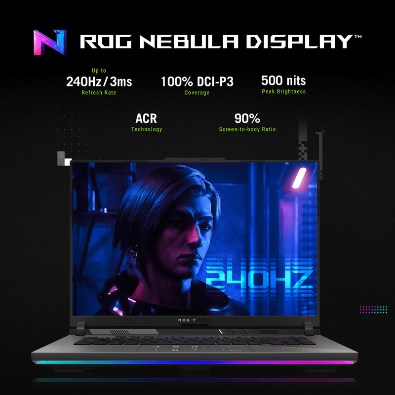 Afbeelding laden in galerijviewer, Asus rog strix g16 g614fr-s5213w 16 gaming laptop (grijs groen | ryzen 9 9955hx | rtx 5070 ti | 32 gb | 1 tb ssd)
