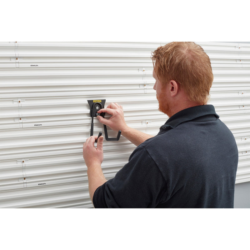 Load image into Gallery viewer, Stanley track wall - universele haak large houder (zwart)
