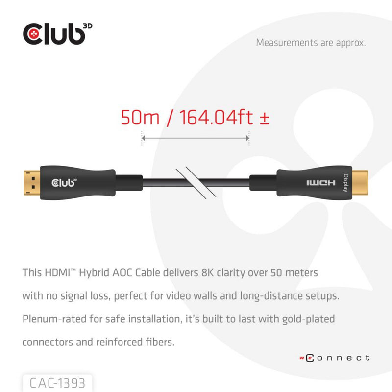 ギャラリービューアに画像をロードする, Club 3d hdmi hybride aoc kabel (zwart, 50 meter)
