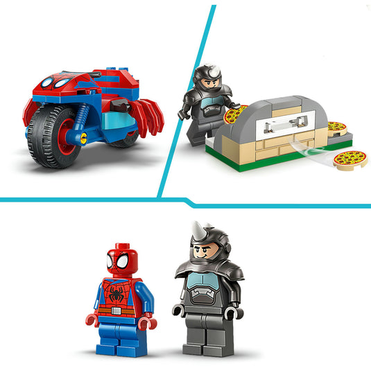 Lego marvel - spidey op zijn motor vs. rhino constructiespeelgoed (11206)