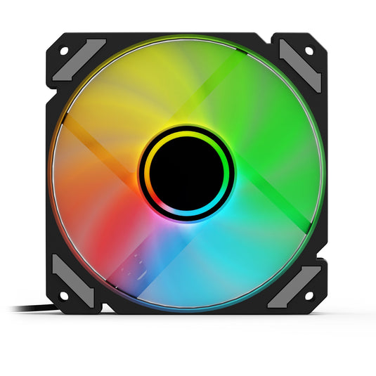 Sharkoon shark mirror rgb pwm case fan (zwart, 120 x 120 x 25 mm)