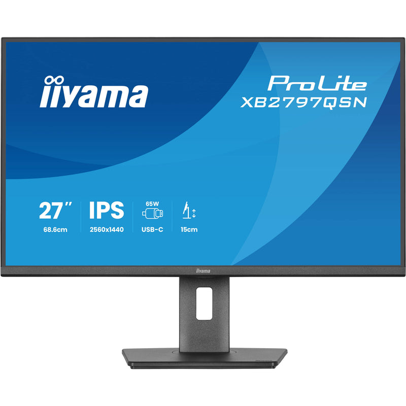 Load image into Gallery viewer, Iiyama prolite xb2797qsn-b1 27 monitor (zwart, 75 hz, hdmi, displayport, usb-c, lan, audio)
