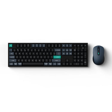 Keychron b36 keyboard and bm25 mouse wireless combo desktopset (zwart, us lay-out (qwerty), scissor switches, 100%, abs, usb-c | 2.4 ghz | bluetooth, 400-2400 dpi)