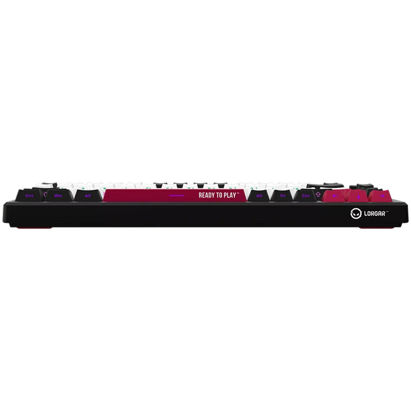 Load image into Gallery viewer, Lorgar kbp7075w rgb mechanisch gaming toetsenbord (zwart, us lay-out (qwerty), logar toxic purple, 75%, rgb, hot-swappable, pbt double-shot, bluetooth | 2.4ghz | usb)
