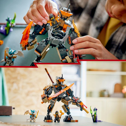 Lego ninjago - cole's missiemecha en draak zane constructiespeelgoed (71854)