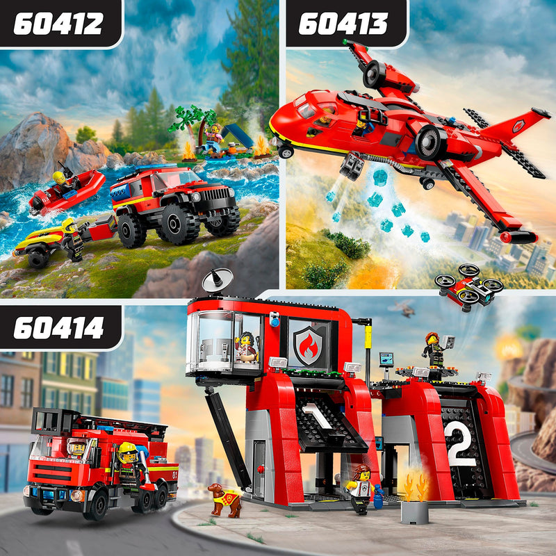 Afbeelding laden in galerijviewer, Lego city - brandweerkazerne en brandweerauto constructiespeelgoed (60414)
