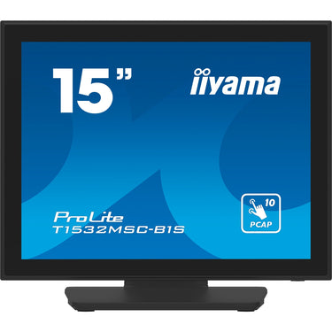 Iiyama prolite t1532msc-b1s 15 touchscreen monitor (zwart (mat), hdmi, displayport, vga)