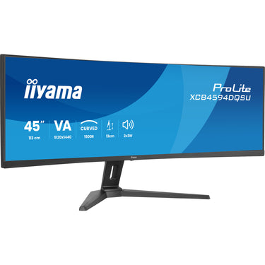 Iiyama prolite xcb4594dqsu-b1 44.5 curved ultrawide monitor (zwart (mat), hdmi, displayport, usb, audio)