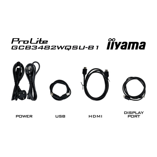 Iiyama g-master black hawk gcb3482wqsu-b1 34 curved ultrawide gaming monitor (zwart, 2x hdmi, displayport, 2x usb-a, usb-b, 2x usb-c, 120 hz)