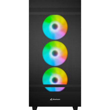 Sharkoon rebel c50 black rgb midi tower behuizing (zwart | 2x usb-a | 1x usb-c | rgb | tempered glass)