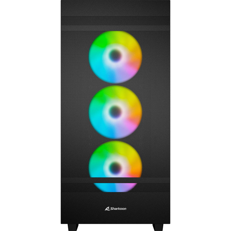Load image into Gallery viewer, Sharkoon rebel c50 black rgb midi tower behuizing (zwart | 2x usb-a | 1x usb-c | rgb | tempered glass)
