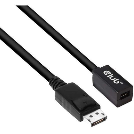 Club 3d mini displayport > displayport 1.4 (male) verlengkabel (zwart, 0,1 meter)
