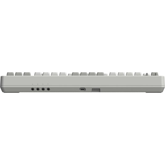 8bitdo retro mechanical keyboard m edition, gaming toetsenbord (grijs donkerrood, us lay-out, kailh box white, tkl, bluetooth low energy, wireless 2.4g, usb)