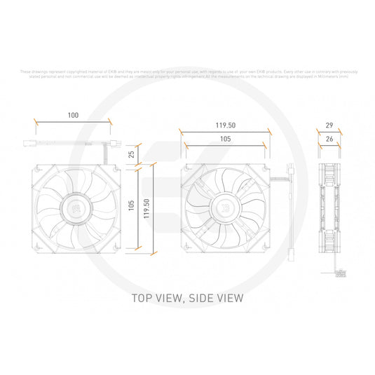 Ekwb ek-quantum impulse 120 d-rgb case fan (wit, 120 x 120 x 29 mm, pwm, rgb led)