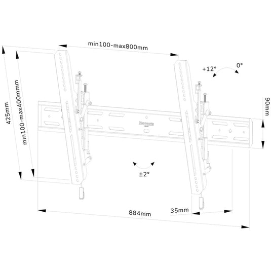 Neomounts select wl35s-850bl18 tv wandsteun bevestiging (zwart)