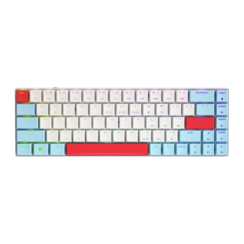 Load image into Gallery viewer, Cherry mx-lp 2.1 compact wireless rgb mechanisch toetsenbord (wit, us lay-out (qwerty), mx low profile speed, 65%, rgb, abs keycaps, 2.4 ghz | bluetooth 5.2 | usb-c)
