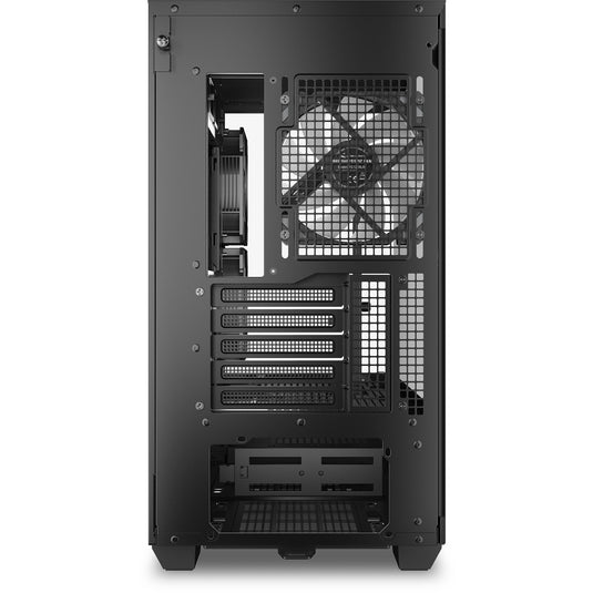 Sharkoon elite shark cm100 midi tower behuizing (zwart | 2x usb-a | 1x usb-c | rgb | tempered glass)