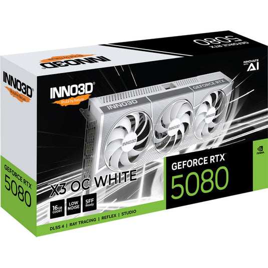 Inno3d geforce rtx 5080 x3 oc white grafische kaart (wit, dlss 4, 3x displayport, 1x hdmi 2.1)