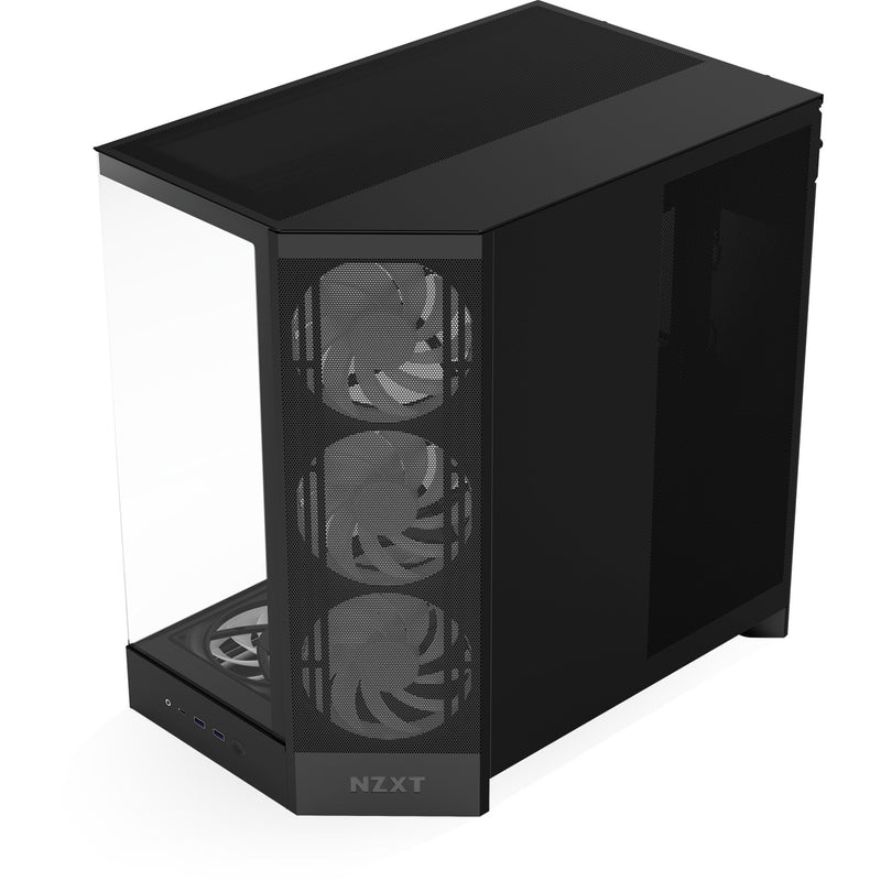 Afbeelding laden in galerijviewer, Nzxt h9 flow rgb+ midi tower behuizing (zwart (mat) | 2x usb-a | 1x usb-c | rgb | tempered glass)
