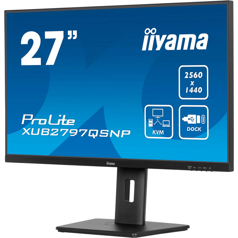 Load image into Gallery viewer, Iiyama prolite xub2797qsnp-b1 27 monitor (zwart (mat), hdmi, displayport, 3x usb-a, 3x usb-c, rj-45)
