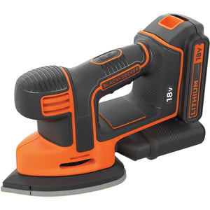 Black+decker mouse detail accu deltaschuurmachine bdcds18 (zwart oranje, accu en oplader inbegrepen)