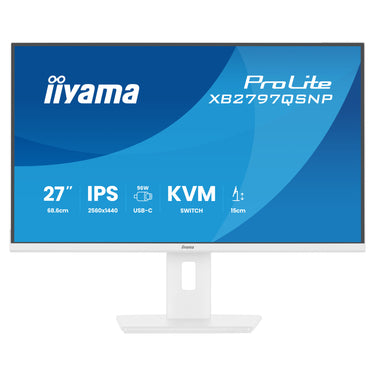 Iiyama prolite xb2797qsnp-w1 27 monitor (wit, hdmi, displayport, usb-c, lan, audio)