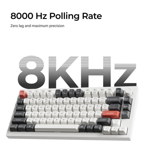 Keychron q1 ultra-m4 8k wireless custom mechanical keyboard (zwart, us lay-out (qwerty), silk pom banana, 75%, rgb, hot swap, 8k, 2.4 ghz | bluetooth 5.2 | usb-c)