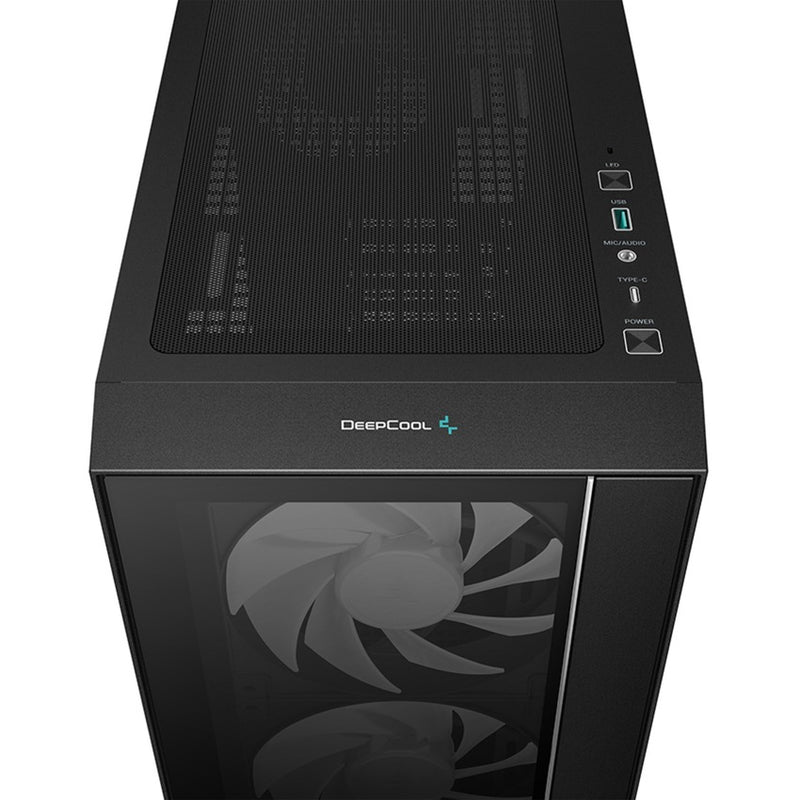 Load image into Gallery viewer, Deepcool matrexx 55 v4 c midi tower behuizing (zwart | 1x usb-a | 1x usb-c | rgb | window)
