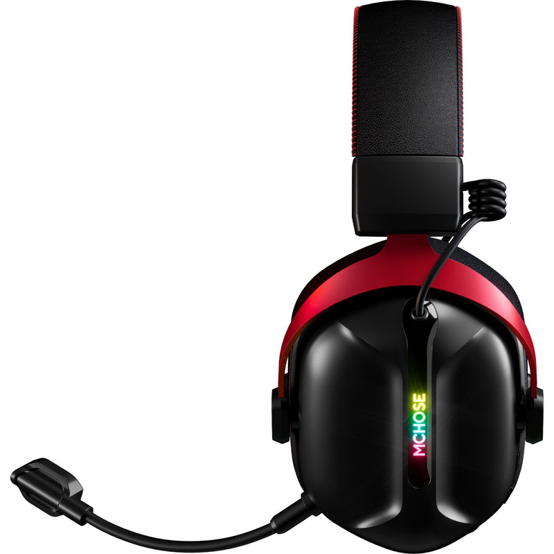 Cargue la imagen en el visor de la galería, Mchose s9 pro wireless over-ear gaming headset (zwart rood, pc laptop playstation switch smartphone, 2.4g bluetooth wired type-c )
