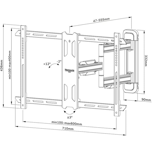 Neomounts select wl40s-850bl16 tv wandsteun bevestiging (zwart)