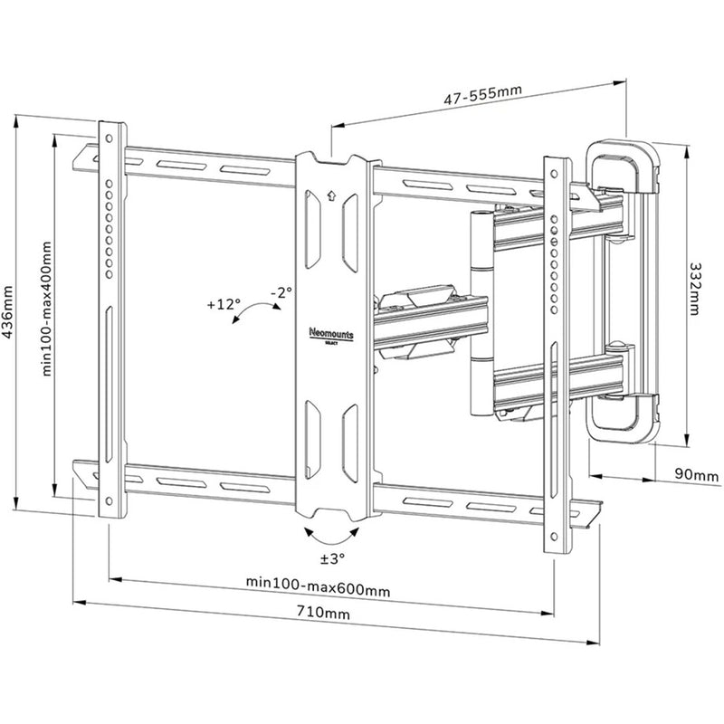 Load image into Gallery viewer, Neomounts select wl40s-850bl16 tv wandsteun bevestiging (zwart)
