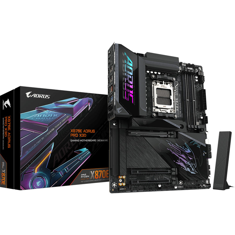 Afbeelding laden in galerijviewer, Gigabyte x870e aorus pro x3d socket am5 moederbord (zwart, raid, 5gb-lan, wi-fi 7, bt, sound, atx)
