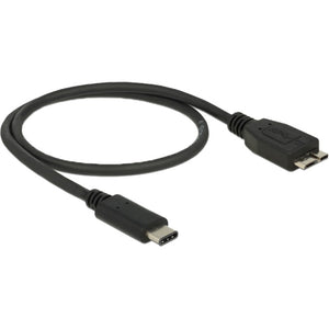 Delock usb-c 3.1 > usb 3.1 micro-usb adapter (zwart, 0,5 meter, usb 3.1 gen 2)