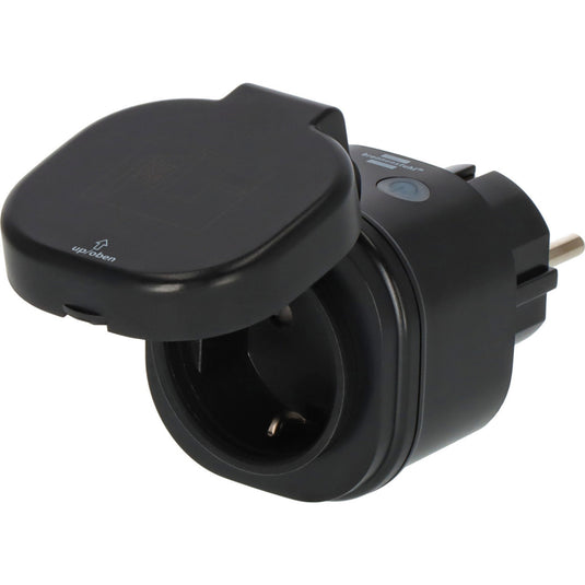 Brennenstuhl connect smart plug wa 3600 xs03 voor buiten ip44 stekkerdoos (zwart, 2.4 ghz wifi, alexa, google, matter)