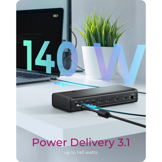 Icy box ib-dk7401-cu31 17-in-1 dockingstation (zwart)