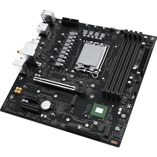 Maxsun ms-terminator b860m wifi socket 1851 moederbord (zwart, raid, 2.5 gb-lan, wlan, bt, sound, µatx)