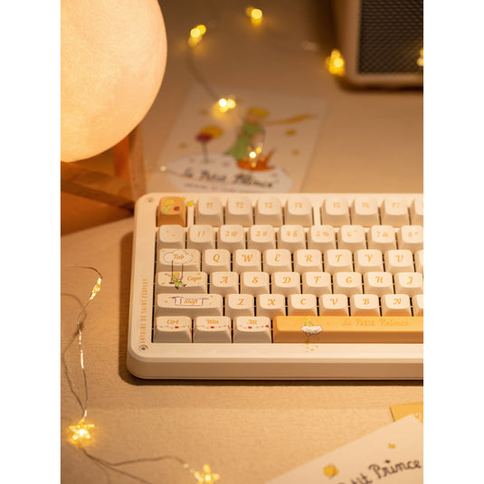 Iqunix zx75 sunset ponder wireless mechanical keyboard (lichtgeel, us lay-out (qwerty), gateron red, 75%, rgb leds, hot-swappable, double-shot pbt, 2.4ghz | bluetooth 5.1 | usb-c)