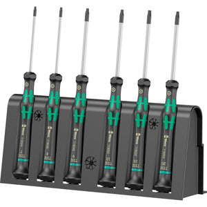 Wera 2067 6 elektronica torx bo schroevendraaierset + rek (zwart groen, 6-delig)