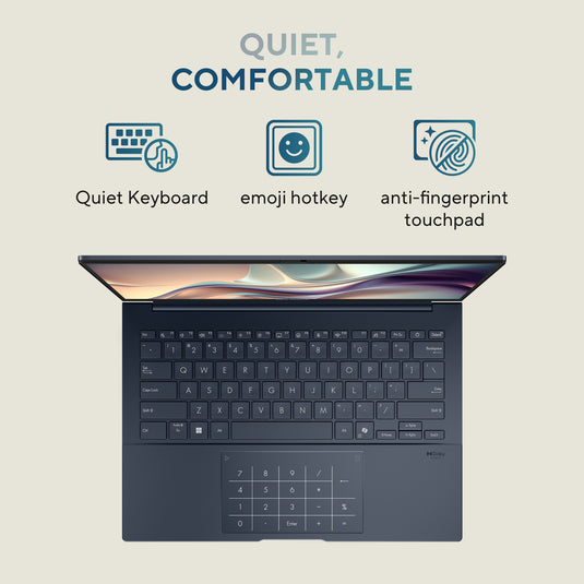 Asus zenbook 14 oled ux3405ca-qlnad7w 14 laptop (blauw | core ultra 9 285h | arc 140t | 32 gb | 1 tb ssd)