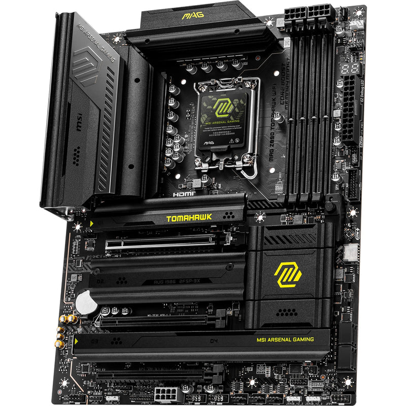 Load image into Gallery viewer, Msi mag z890 tomahawk wifi socket 1851 moederbord (zwart geel, raid, 5gb-lan, wi-fi 7, bt, sound, atx)
