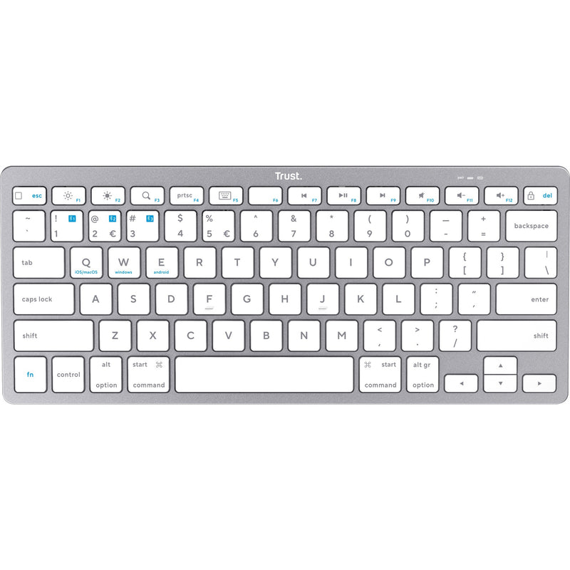 Load image into Gallery viewer, Trust wireless bluetooth keyboard, toetsenbord (grijs wit, us lay-out, scissor switches, bluetooth 4.0)
