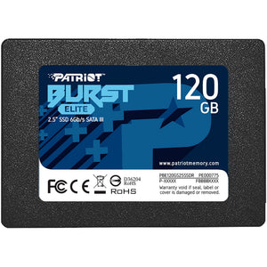 Patriot burst elite 120 gb ssd (zwart, pbe120gs25ssdr, sata 6 gb s)