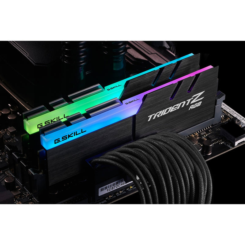 Load image into Gallery viewer, G.skill 32 gb ddr4-3200 (2x 16 gb) kit werkgeheugen (zwart, f4-3200c16d-32gtzr, trident z rgb, xmp)

