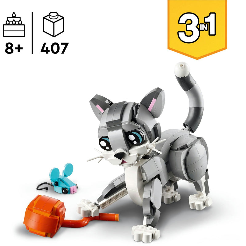 Afbeelding laden in galerijviewer, Lego creator 3in1 speelse kat, hond en duif speelgoed voor meisjes en jongens 8 jaar vanaf 31163

