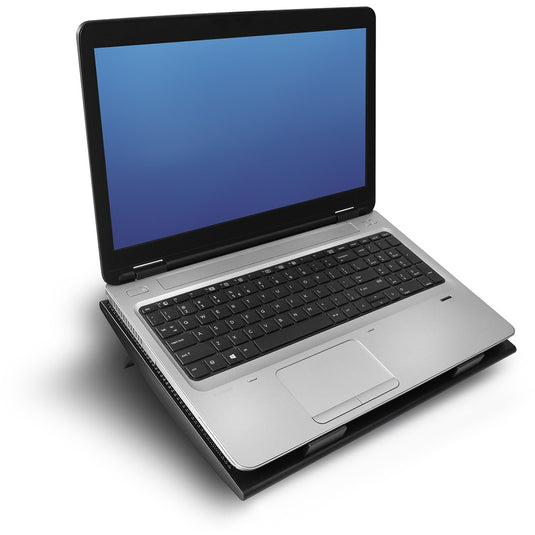 Act connectivity laptopstandaard, met ventilator, hoogte verstelbaar in 2 standen (zwart, 4-poorts usb 2.0 hub)