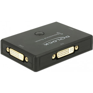 Delock dvi 2 - 1 switch bidirectional 4k 30 hz dvi switch (zwart)
