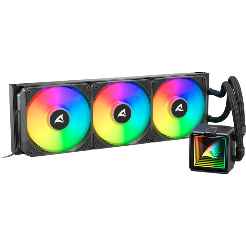 Load image into Gallery viewer, Sharkoon s100 argb waterkoeling (zwart, 4-pins pwm fan-connector)
