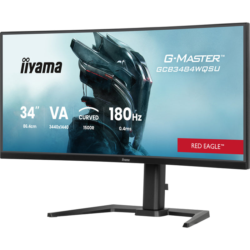 Load image into Gallery viewer, Iiyama g-master red eagle gcb3484wqsu-b1 34 curved ultrawide gaming monitor (zwart, 2x hdmi, displayport, 2x usb-a, usb-b, 2x usb-c, 180 hz)
