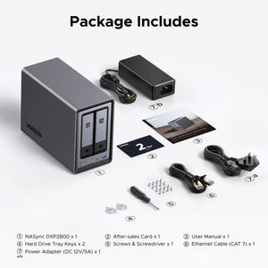 Ugreen nasync dxp2800 (grijs, 2,5gbe, hdmi, usb-c)