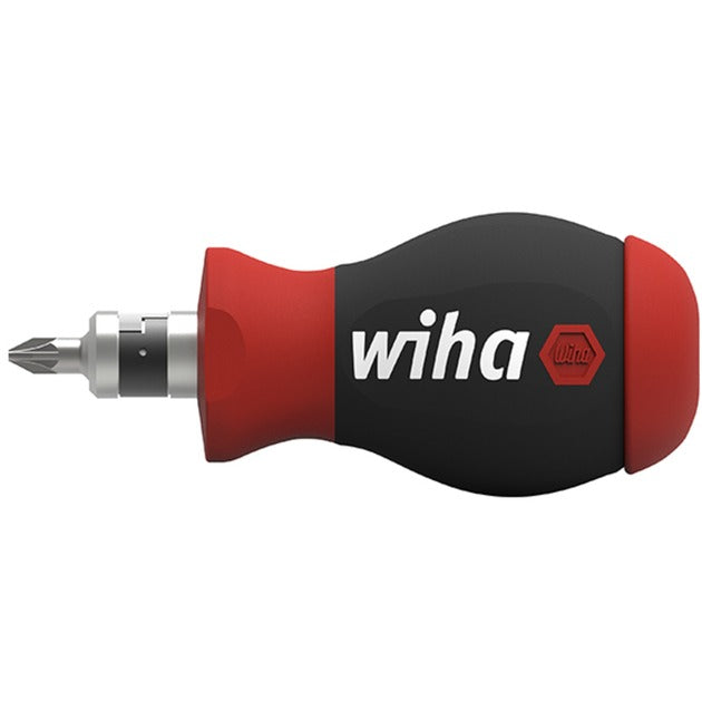 Load image into Gallery viewer, Wiha schroevendraaier met bitmagazijn stubby (zwart rood, 7 dubbelbits)
